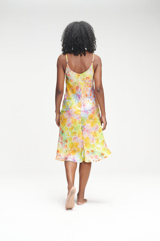 Yellow Kaleidoscope Slip Dress (short)