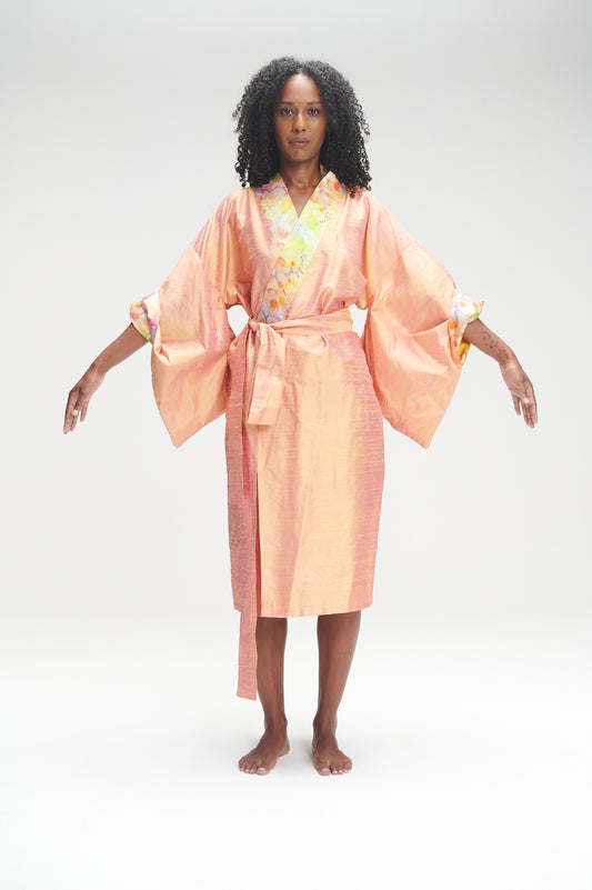 Peach Silk Kimono