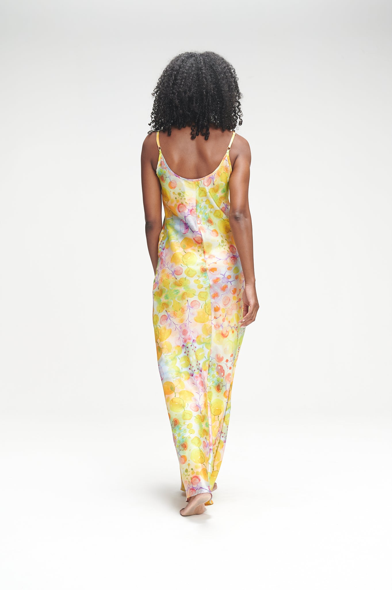 Yellow Kaleidoscope Slip Dress (long)